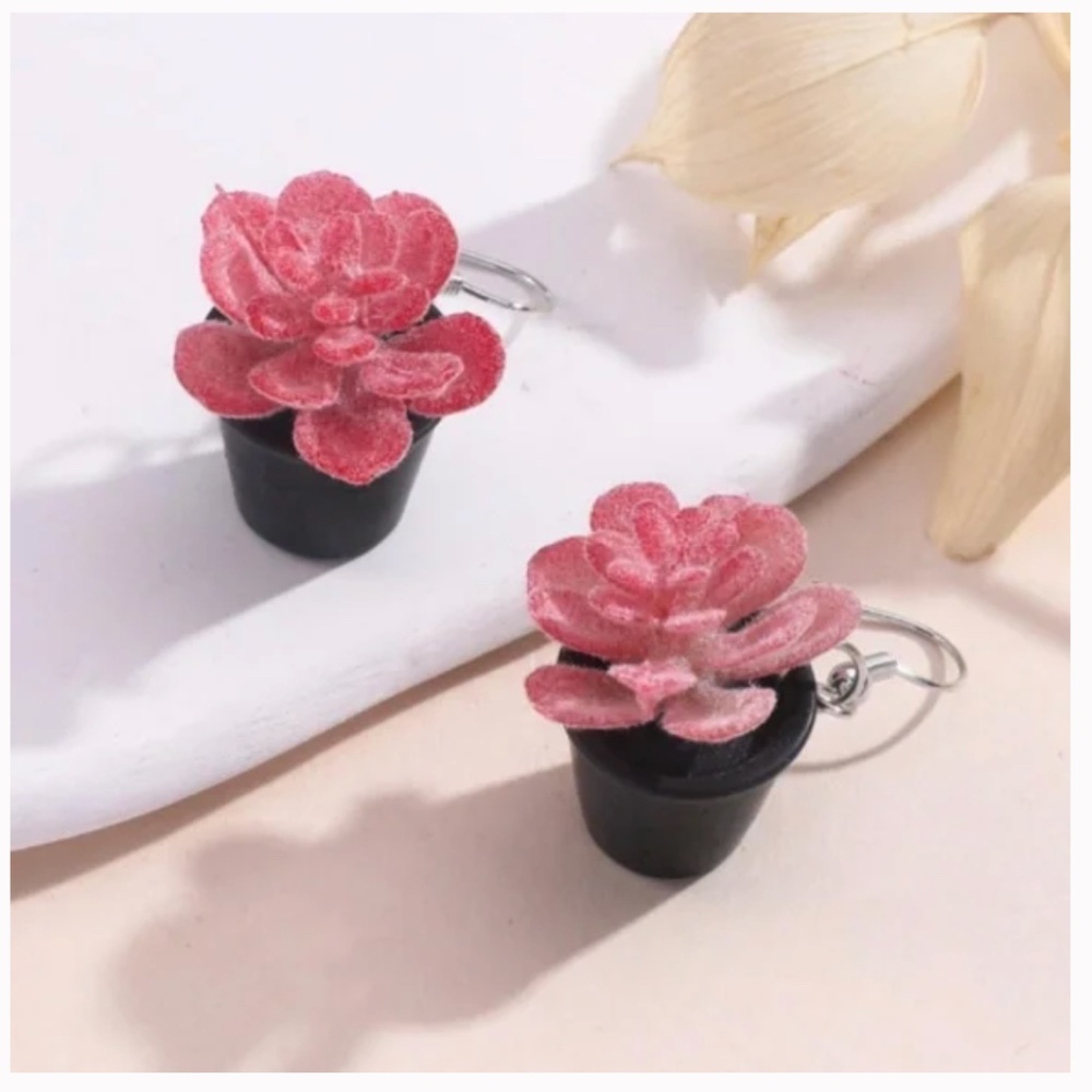 ❤️ FREE Succulent Plant Flower Hipster Pot Hippie Art Pop Artsy Chic Earrings